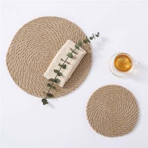 Napperons tissés ronds, napperons en jute naturel, napperons en herbe pour la vente en gros - Product Image 2