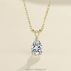 5ct Plaqué Or S925 Argent Sterling Moissanite Diamant 1CT Vvs D Couleur Collier Moissanite Pendentif Collier - Product Image 2