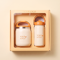 Ensemble cadeau Everich de bouteille isotherme et de boîte à repas pour enfants avec motif d'animaux de dessin animé, boîte à lunch sous vide en acier inoxydable 304, logo personnalisé OEM ODM