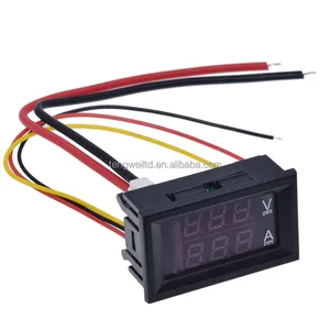 Voltímetro amperímetro digital, voltímetro e amperímetro dc 0-100v 1a/10a/50a/100a, visor de led duplo, detector de tensão, painel, medidor de corrente, vermelho, azul