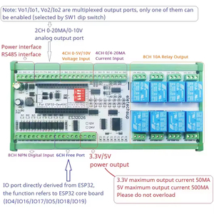 2ao-8ai-8di-8do Esp32 Wifi Relay Board 4-20ma 0-10V Digitale Analoge Ingang <span class=keywords><strong>Output</strong></span> Module Voor Smart Switch Iot - Product Image 3