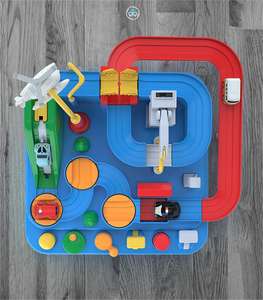 Ensemble d'aventure <span class=keywords><strong>de</strong></span> train miniature avec voitures <span class=keywords><strong>de</strong></span> police et <span class=keywords><strong>piste</strong></span> coulissante, jouet <span class=keywords><strong>de</strong></span> puzzle pour enfants - Product Image 6