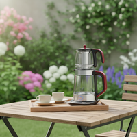 Bouilloire à thé entièrement automatique en verre borosilicate avec protection contre l'ébullition à sec, grande capacité de 1,7 L, température constante