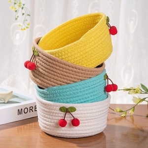 Hộp lưu trữ mới, giỏ dệt dây cotton, Chìa Khóa Máy tính để bàn, đồ ăn nhẹ, các mặt hàng linh tinh, bàn trà, giỏ lưu trữ phòng khách - Product Image 1