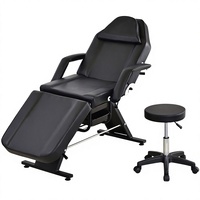Table de massage pliable portable en aluminium, table de thérapie esthétique réglable, lit de soin pour tatouage et spa, cadre en aluminium noir