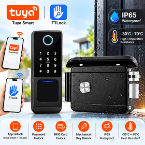 Cerradura Electrónica Inteligente para Exteriores SINON con Logotipo Personalizado, Cerradura de Puerta con Huella Digital WiFi Tuya TTLock para Proyectos Residenciales - Product Image 1