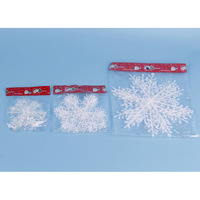 Lot de 3 décorations de Noël en plastique brossé en forme de flocon de neige, accessoires de fête, boules de dessin animé, cadeaux, décorations de Noël pour la maison