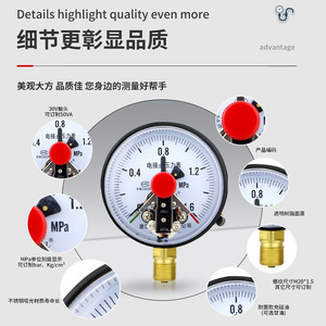 YXC100 Automatic Control Water Pump Housing Electrophoresis Material Magnetic Assisted Electrical Contact Pressure <b>Gauge</b> - Product Image 2
