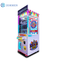 Zormen Machine de jeu à griffes mini individuelle, thème Carnaval, avec armoire lumineuse motif raton mignon pour fêtes, acceptant plusieurs modes de paiement et fonctionnant à pièces, pour jouets