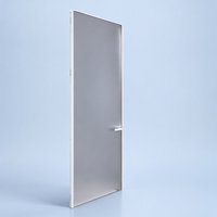 Porte d'entrée battante moderne en aluminium Meidoor avec vitrage simple trempé dépoli pour cuisine commerciale, villa et appartement