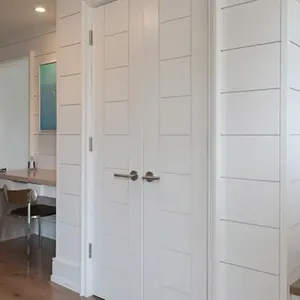 Puertas de madera maciza blanca de doble acabado de diseño moderno Precio al por mayor Interior barato para dormitorios interiores grandes - Product Image 3