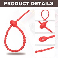 Attache-câble en silicone réutilisable, serre-câble torsadé pour la maison, le bureau, la cuisine, les sacs alimentaires, les fils, clip de sac réglable