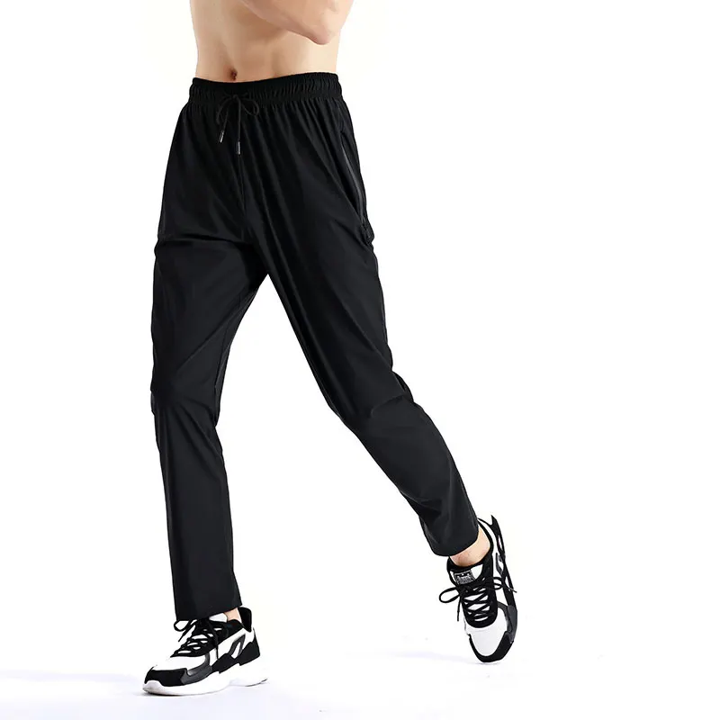 Высокоэластичные тренировочные брюки новое поступление мужские повседневные Четырехсторонние Стрейчевые брюки на молнии с карманами OEM индивидуальный логотип брюки для спортзала для мужчин