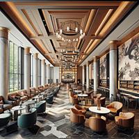 Meubles de restaurant de luxe, meubles de salon d'hôtel, table basse, table et chaise en cuir pour restaurant haut de gamme