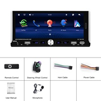Podofo 6.9 inci Single Din Radio Mobil Stereo Wireless Carplay Android Auto Pemutar MP5 Mobil EQ BT FM Type-C USB Pemutar Mobil Grosir
