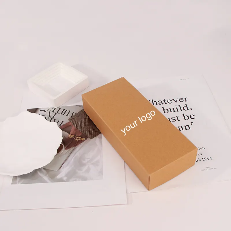 custom recycle white brown black kraft paper packaging box hard rigid slide drawer foldable gift box for men underwear