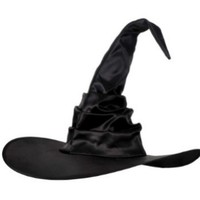 Nouveaux chapeaux plissés de sorcière et de sorcier pour Halloween, en tissu Oxford noir, accessoires de maquillage pour fêtes et rassemblements