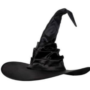 Nouveaux chapeaux plissés de sorcière et de sorcier pour Halloween, en tissu Oxford noir, accessoires de maquillage pour fête - Product Image 1