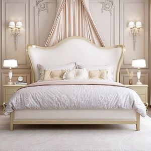 Upholstered <b>Bed</b> 1.8m Rubber Wood Storage <b>Low</b> Box Modern Minimalist Style <b>Double</b> <b>Bed</b> for Bedroom - Product Image 1