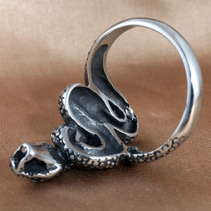 <b>Snake</b> Animal <b>Ring</b> <b>Silver</b> Men's Punk Style Titanium Steel Jewelry 213054 - Product Image 2
