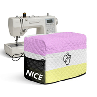 Housse de machine à coudre matelassée personnalisée sur le thème arc-en-ciel gay avec motif scintillant, protège-poussière en polyester pour le rangement de machines à coudre domestiques