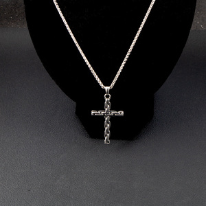 <b>Cross</b> <b>Chain</b> Stainless Steel Necklace Men's Pendant European American Style SP1025 - Product Image 4