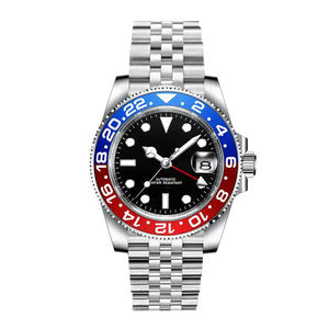 Montre automatique de luxe pour homme Pepsi, avec verre saphir, bracelet en acier inoxydable, design tendance, décontractée et professionnelle - Product Image 1