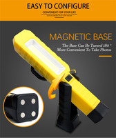 Nouvelle lampe de travail magnétique LED COB, lampe torche LED portable pratique pour l'extérieur, lampe de travail COB pour l'inspection de voiture et de garage