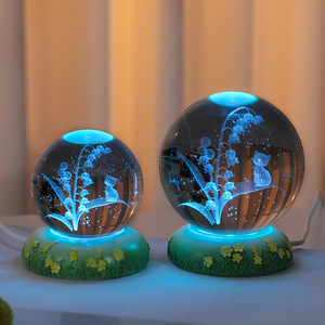 <span class=keywords><strong>Bola</strong></span> de Cristal 3D <span class=keywords><strong>PARA</strong></span> EL Día DE LA Madre, Luz Nocturna con Base Brillante, Adornos de Flores de Clavel, Regalo de Cumpleaños - Product Image 3