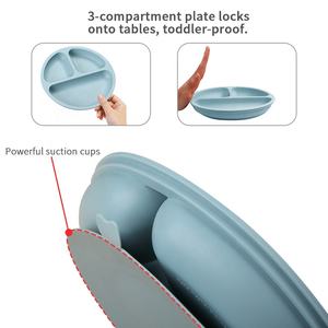 Ensemble repas pour enfants du meilleur fournisseur, assiette à ventouse en silicone de qualité alimentaire, kit d'alimentation pour bébé, directement de l'usine - Product Image 3