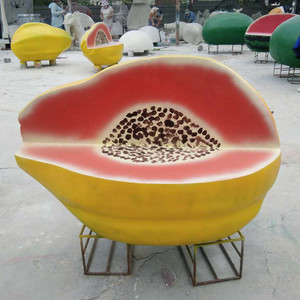 Y214 Outdoor Creative Ice Cream Tables Chairs Football Pineapple Chairs Cartoon Pumpkin <b>Mushroom</b> Stump Eggs Park <b>Decor</b> Furniture - Product Image 3