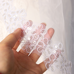 طرحة زفاف فاخرة من CYG بنمط مطرز، طرحات زفاف للعروس بنمط رائع مع ترتر - Product Image 2