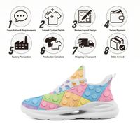 Chaussures de course décontractées à motif coloré avec empeigne en maille respirante, personnalisables avec logo OEM/ODM, pour hommes et femmes, directement de l'usine FN079-26027004-5