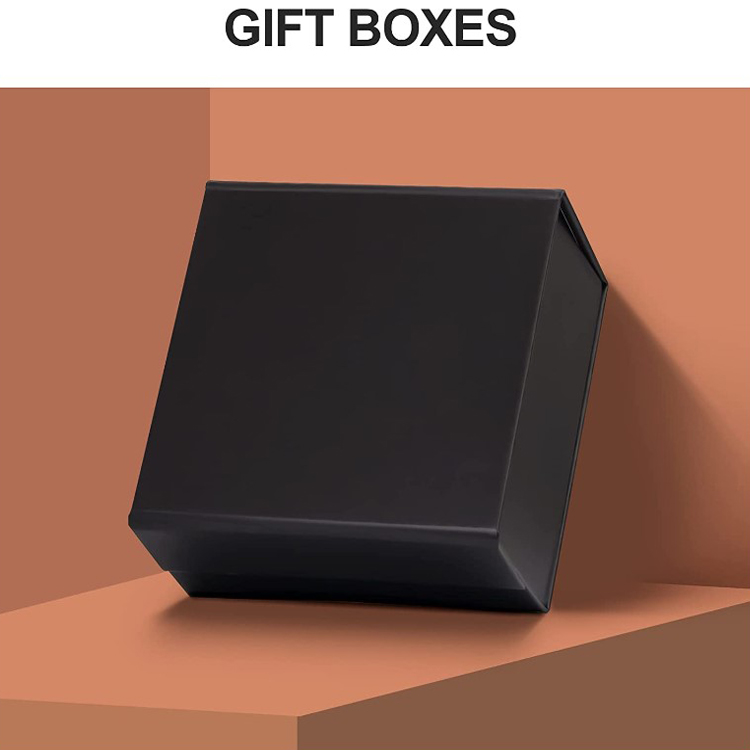 Small Magnetic Collapsible Box Rigid Gift Matt-Black-Cardboard-Box-Wholesale