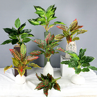 Plante artificielle en pot, feuille d'alocasia, décoration intérieure et maison, petit bonsaï en plastique, Planta Artificial à vendre