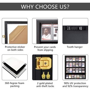 Bóng Chày thẻ hiển thị trường hợp có thể khóa hiển thị khung thu thẻ hiển thị với cửa Acrylic rõ ràng cho bóng đá kinh doanh khúc côn cầu - Product Image 2