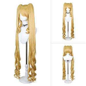 Perruque de cosplay Maiden Shinku, longue et bouclée, <span class=keywords><strong>blonde</strong></span>, avec deux queues, cheveux synthétiques, accessoire de costume d'anime, fête, fibre haute température - Product Image 2