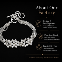 Bracelet à pampilles en cuivre plaqué argent pour femme, tendance, avec chaîne multi-brins, franges perlées, fermoir à bascule, OEM CN/GUA, cadeau, mode
