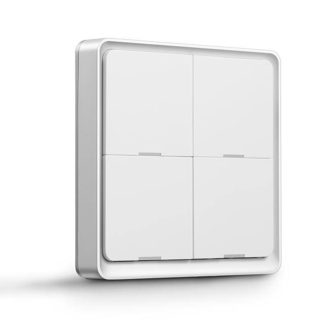 Tuya Zigbee Smart 4 Gang Switch Panel 4 Button Remote Control Wireless Light Switch with APP IPS Display for Home and Hotel