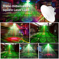 Emslaser E27 Lumières laser rouges et vertes activées par le son pour les fêtes, les DJ, les scènes, avec 24 motifs, montage suspendu, indice de protection IP33, lumière LED