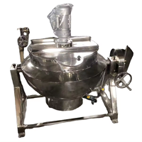 100 litres en acier inoxydable inclinable chauffage au gaz confiture de fruits sauces chili bouilloire de cuisson bouilloire à double paroi avec grattoir agitateur