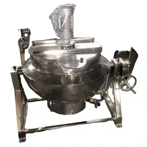 100 Liter Stainless Steel Tiltable Gas Heating Jacketed Kettle with Scraper Agitator