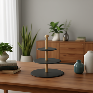 KESPER <b>Slate</b> 3-Tier Display Shelf Stand for Home Decor and Serving - Product Image 3