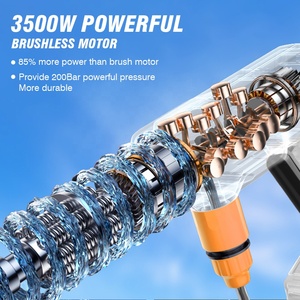 Hidrolavadora Eléctrica de Alta Presión Sin Escobillas de 200 Bares y 3500W, <span class=keywords><strong>Pistola</strong></span> de Agua 6 en 1 para Lavado de Coches y Riego de Jardín con Batería - Product Image 5
