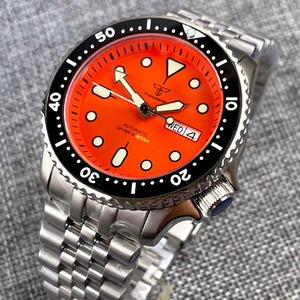 Đồng hồ cơ nam Tandorio SKX Mod S NH36 lịch ngày, thép không gỉ, viền bezel 120 clicks, vòng chapter ring, núm vặn 3.8, chống nước 20 bar - Product Image 3