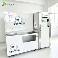 Machine à laver pour chiens et chats tout-en-un à bobine métallique, haute pression, avec fonctions de drainage, nettoyage, rinçage et séchage