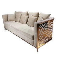 Canapé Chesterfield en velours tufté nordique pas cher à vendre canapé en acier doré chaise câlin salon tufté en forme de U