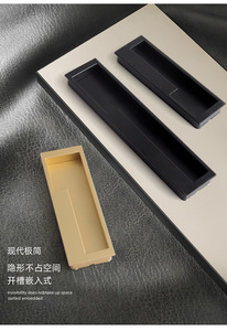 Hidden Installation Zinc Alloy Cabinet <b>Door</b> Drawer Pull Handle Embedded Sliding Design for Kitchen Bedroom Modern Furniture - Product Image 4