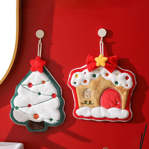 FF3400 Xmas Christmas Santa <b>Hand</b> Drying <b>Towel</b> Soft Absorbent Cleaning Cloths Rags Christmas <b>Hand</b> <b>Towel</b> for Bathroom <b>Kitchen</b> - Product Image 4