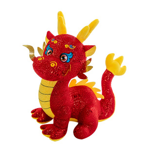Factory wholesale red Chinese dragon plush toys Chinese elements gift wholesale